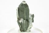 Bladed Calcite on Hedenbergite Included Quartz - Mongolia #226231-1